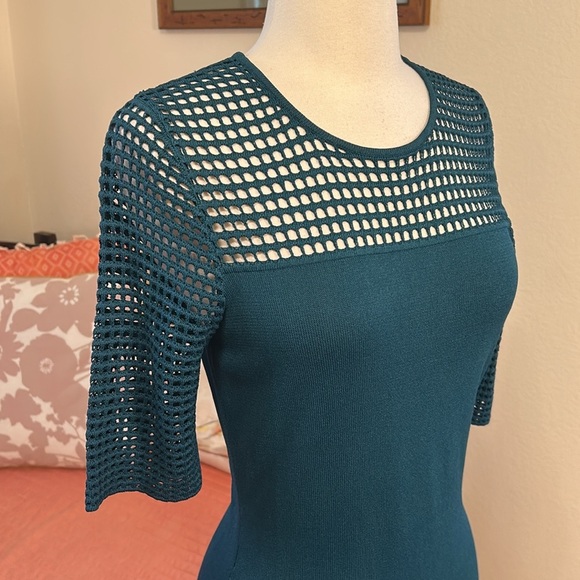 Nanette Lenore Open Ladder Cut Out Knit Ocean Teal Dress size Small - Picture 3 of 12